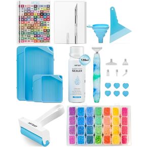 ARTDOT All-Inclusive Diamond Art Accessories Kits for Adults, Diamond Painting Tools with Bead Organizers and Storage Pens Sealer Roller Diamond Art Supplies for Beginners