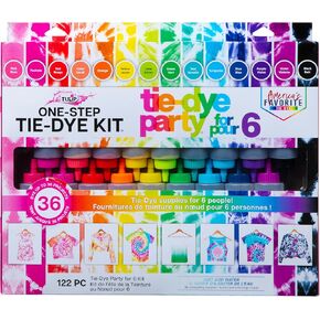 Tulip One-Step Tie-Dye Kit Party Supplies, 18 Bottles Tie Dye, Rainbow, 1 Count (Pack of 1)