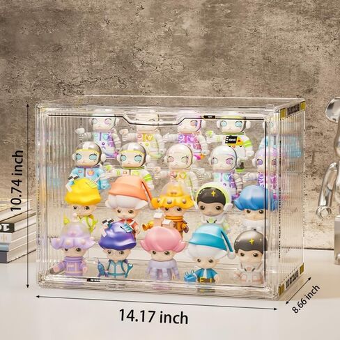 3 Tiers Clear Display Case for Figures, Acrylic Storage Organizers Box with Magnetic Door, Wall-Mounted Dustproof Showcase for Collectibles Action Figure in Kuwait