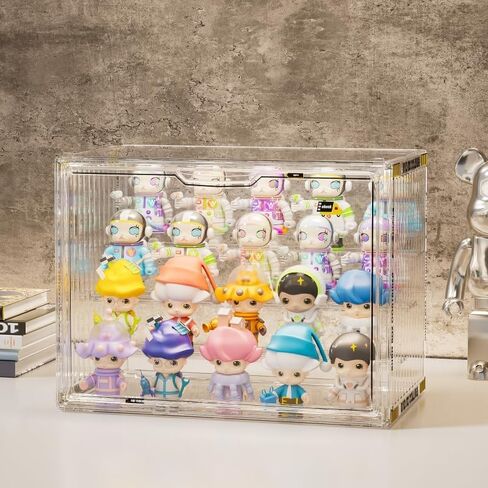 3 Tiers Clear Display Case for Figures, Acrylic Storage Organizers Box with Magnetic Door, Wall-Mounted Dustproof Showcase for Collectibles Action Figure in Kuwait