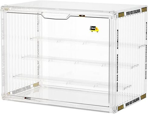 3 Tiers Clear Display Case for Figures, Acrylic Storage Organizers Box with Magnetic Door, Wall-Mounted Dustproof Showcase for Collectibles Action Figure in Kuwait