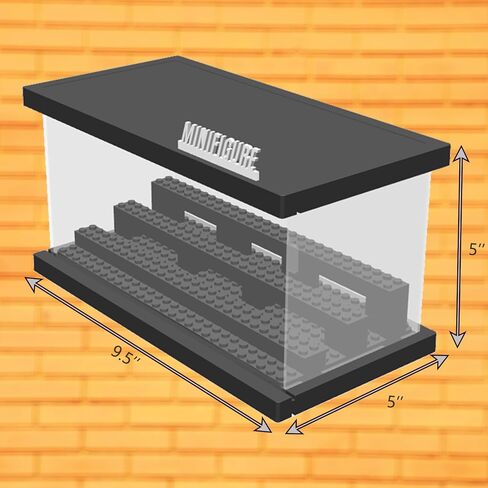 Minifigure Display Case with LED Lights - Clear Dustproof Acrylic Display Box Storage - Removable and Freely Assembled Brick Base (Clear Acrylic) in Saudi Arabia