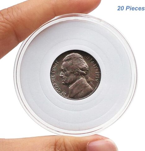20pcs Clear Plastic Coin Capsules, Coin Collection Case of 5 Size with Adjustable Gasket for Coin Collection American Silver Eagle Liberty Coin &JFK Half Dollar & Bitcoin (19/21/25/30/40mm)-20pcs in Saudi Arabia