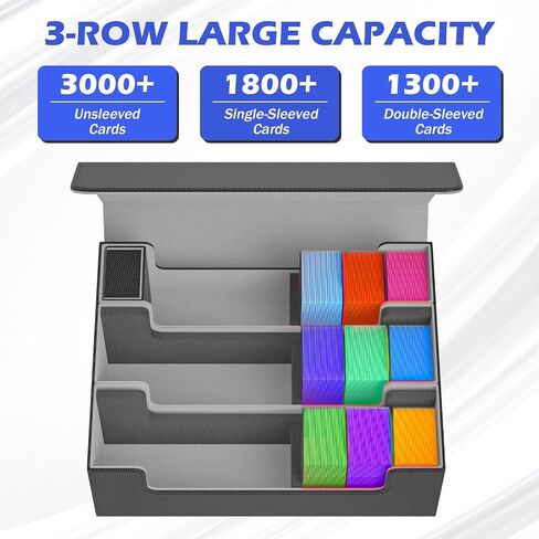 Mtg Deck Box Set, 4000+ PU Leather Strong Magnet Trading Card Storage Box, Card Case Set Include 3-Row Card Box, 4 Commander Deck Case, Playmat, Card Deck Box for TCG, MTG, CCG, YuGiOh and Sport Card in Saudi Arabia