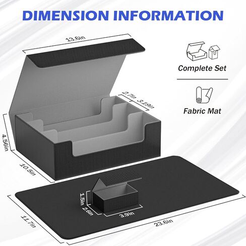 Mtg Deck Box Set, 4000+ PU Leather Strong Magnet Trading Card Storage Box, Card Case Set Include 3-Row Card Box, 4 Commander Deck Case, Playmat, Card Deck Box for TCG, MTG, CCG, YuGiOh and Sport Card in Saudi Arabia