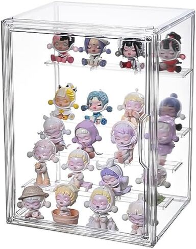 3 Tiers Clear Display Case for Figures, Acrylic Storage Organizers Box with Magnetic Door, Wall-Mounted Dustproof Showcase for Collectibles Action Figure in Kuwait