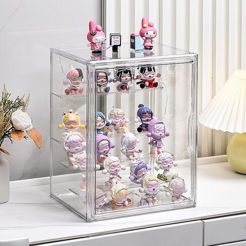3 Tiers Clear Display Case for Figures, Acrylic Storage Organizers Box with Magnetic Door, Wall-Mounted Dustproof Showcase for Collectibles Action Figure in Kuwait