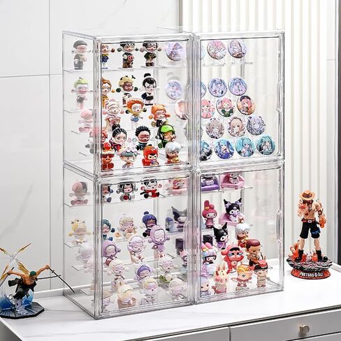 3 Tiers Clear Display Case for Figures, Acrylic Storage Organizers Box with Magnetic Door, Wall-Mounted Dustproof Showcase for Collectibles Action Figure in Kuwait
