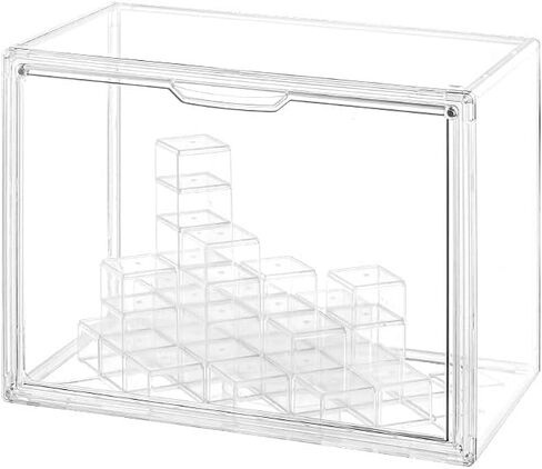 3 Tiers Clear Display Case for Figures, Acrylic Storage Organizers Box with Magnetic Door, Wall-Mounted Dustproof Showcase for Collectibles Action Figure in Kuwait