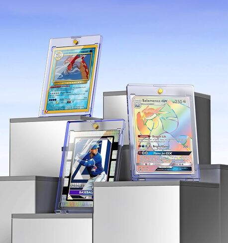 50ct Magnetic Card Holder for Trading Cards, 35pt One Touch Card Holder, Card Protectors Hard Plastic, Magnetic Card Case for Sports Card, Baseball Card Holders, Display Case for Standard Cards in Saudi Arabia