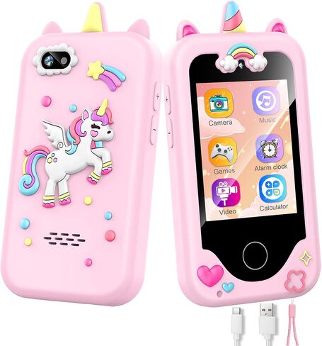 Kids Smart Phone for Girls, Christmas Birthday Gifts for Girls Age 3-10,Kids Toys Cell Phone, Toddler Learning Play Toy Phone with Dual Camera, Game, Music Player in Saudi Arabia