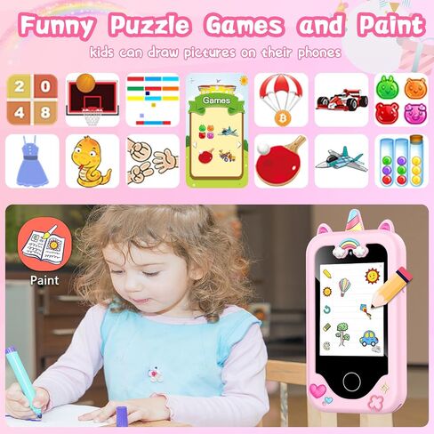 Kids Smart Phone for Girls, Christmas Birthday Gifts for Girls Age 3-10,Kids Toys Cell Phone, Toddler Learning Play Toy Phone with Dual Camera, Game, Music Player in Saudi Arabia