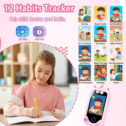 Kids Smart Phone for Girls, Christmas Birthday Gifts for Girls Age 3-10,Kids Toys Cell Phone, Toddler Learning Play Toy Phone with Dual Camera, Game, Music Player in Saudi Arabia