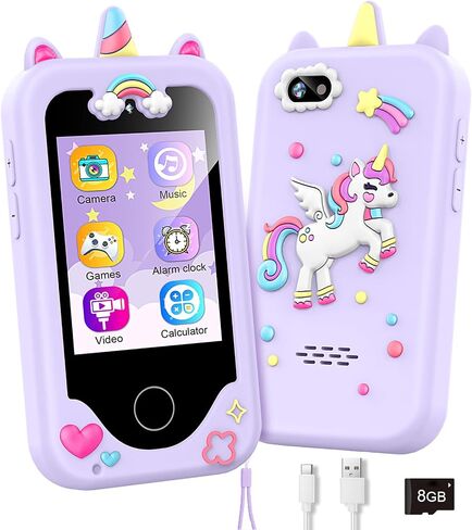 Kids Smart Phone for Girls, Christmas Birthday Gifts for Girls Age 3-10,Kids Toys Cell Phone, Toddler Learning Play Toy Phone with Dual Camera, Game, Music Player in Saudi Arabia
