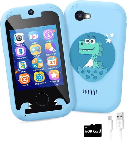 Kids Smart Phone for Girls Unicorns Gifts for Girls Toys 8-10 Years Old Phone Touchscreen Learning Toy Christmas Birthday Gifts for 3 4 5 6 7 8 9 Year Old Girls with 8G Memory Card in Saudi Arabia