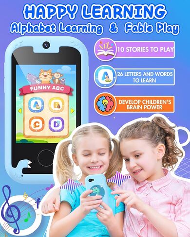Kids Smart Phone for Girls Unicorns Gifts for Girls Toys 8-10 Years Old Phone Touchscreen Learning Toy Christmas Birthday Gifts for 3 4 5 6 7 8 9 Year Old Girls with 8G Memory Card in Saudi Arabia