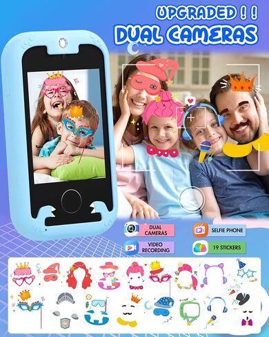Kids Smart Phone for Girls Unicorns Gifts for Girls Toys 8-10 Years Old Phone Touchscreen Learning Toy Christmas Birthday Gifts for 3 4 5 6 7 8 9 Year Old Girls with 8G Memory Card in Saudi Arabia