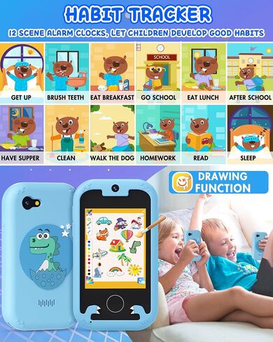Kids Smart Phone for Girls Unicorns Gifts for Girls Toys 8-10 Years Old Phone Touchscreen Learning Toy Christmas Birthday Gifts for 3 4 5 6 7 8 9 Year Old Girls with 8G Memory Card in Saudi Arabia