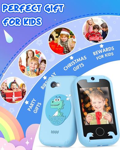 Kids Smart Phone for Girls Unicorns Gifts for Girls Toys 8-10 Years Old Phone Touchscreen Learning Toy Christmas Birthday Gifts for 3 4 5 6 7 8 9 Year Old Girls with 8G Memory Card in Saudi Arabia