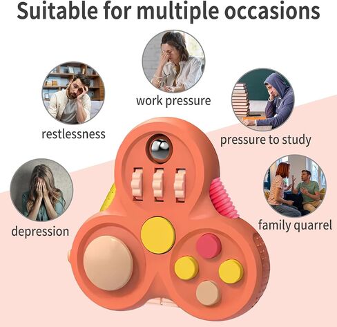 Fidget Toys for Adults,1PCS Fidget Pad Easter Basket Stuffers for Boys Girls,Stress Relief Cube Clicker Controller with Quiet Fidgets,ADHD Autism Fidget Spinner for Office Desk Travel Games in Kuwait