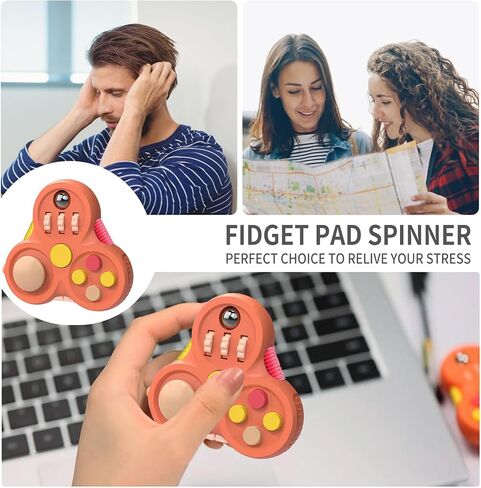 Fidget Toys for Adults,1PCS Fidget Pad Easter Basket Stuffers for Boys Girls,Stress Relief Cube Clicker Controller with Quiet Fidgets,ADHD Autism Fidget Spinner for Office Desk Travel Games in Kuwait