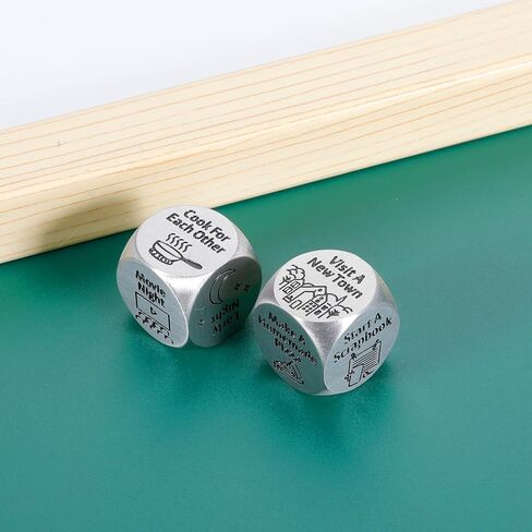 2 PCS Food Dice Game Food Decision Dice for Couples Gifts for Boyfriend Girlfriend 1st 11th Wedding Anniversary Steel Gifts Iron Gift Easter Basket Stuffers for Adults Mothers Day Christmas Valentine in Kuwait