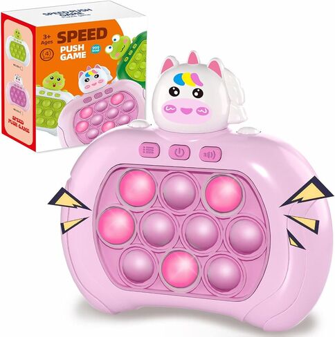 Quick Push Game Fidget Toys Pro for Kids Adults, Handheld Game Fast Puzzle Game Machine, Push Bubble Stress Toy, Relief Party Favors, for Grils (Pink) in Saudi Arabia