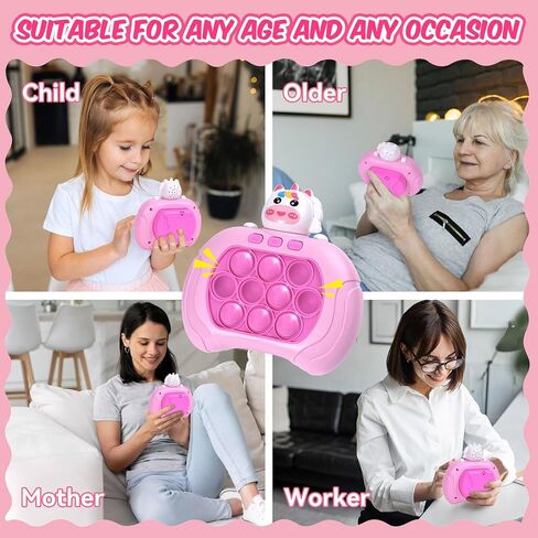Quick Push Game Fidget Toys Pro for Kids Adults, Handheld Game Fast Puzzle Game Machine, Push Bubble Stress Toy, Relief Party Favors, for Grils (Pink) in Saudi Arabia