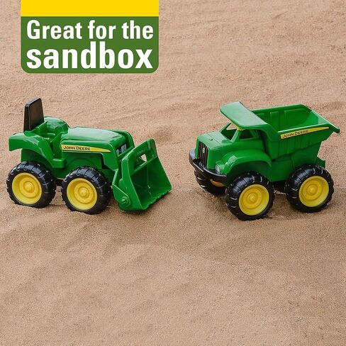 TOMY John Deere Vehicle Set - Includes Dump Truck and Tractor Toy with Loader for Sandbox - Kids Outdoor and Construction Toys - 6 Inches - 2 Count- Ages 18 Months and Up in Saudi Arabia