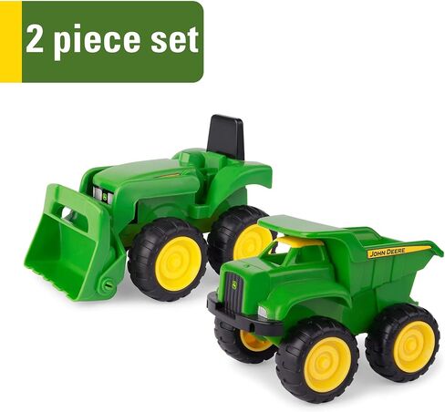 TOMY John Deere Vehicle Set - Includes Dump Truck and Tractor Toy with Loader for Sandbox - Kids Outdoor and Construction Toys - 6 Inches - 2 Count- Ages 18 Months and Up in Saudi Arabia