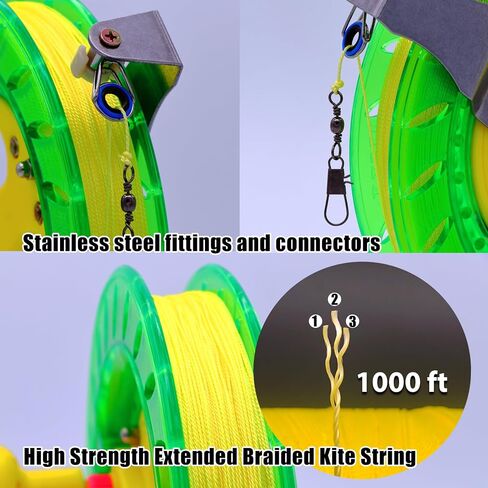Kite Reel and Kite String Spool,8inches Dia with 1000ft Kite String, Kite Line Winder with Lock and Connector for Kids & Adults (Blue) in Kuwait