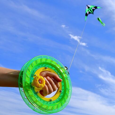 Kite Reel and Kite String Spool,8inches Dia with 1000ft Kite String, Kite Line Winder with Lock and Connector for Kids & Adults (Blue) in Kuwait