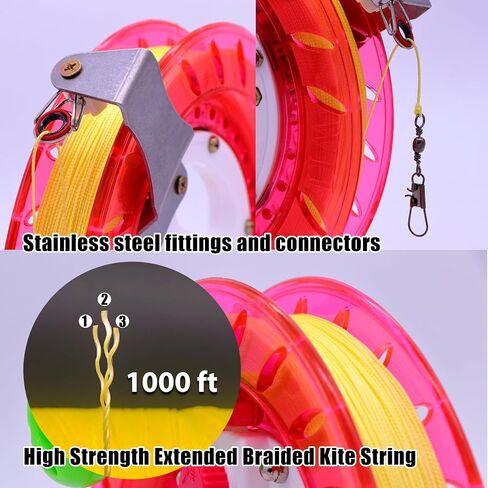 Kite Reel and Kite String Spool,8inches Dia with 1000ft Kite String, Kite Line Winder with Lock and Connector for Kids & Adults (Blue) in Kuwait