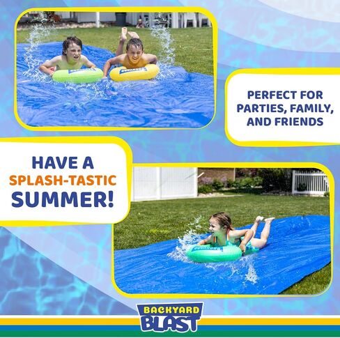 BACKYARD BLAST Giant Slip and Slide for Adults and Kids - Heavy Duty Large Slip n Slide Water Slide for Kids Backyard Outdoor Water Play Includes Inflatable Riders in Saudi Arabia