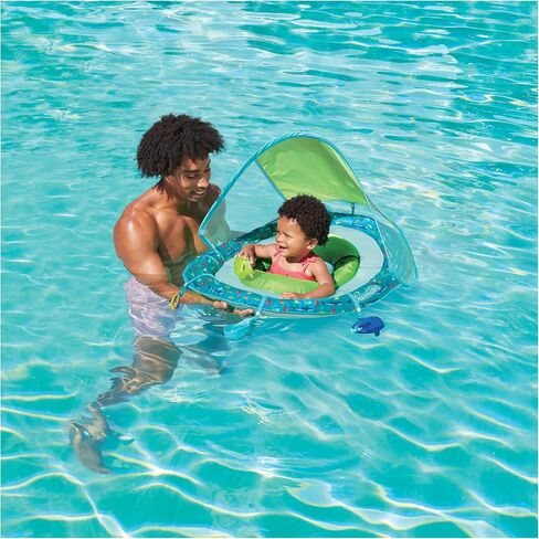 Swimways Baby Spring Float Splash N Play, Baby Pool Float with Canopy & UPF Protection, Swimming Pool Accessories for Kids 9-24 Months in Saudi Arabia
