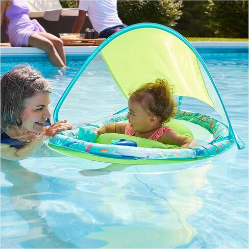Swimways Baby Spring Float Splash N Play, Baby Pool Float with Canopy & UPF Protection, Swimming Pool Accessories for Kids 9-24 Months in Saudi Arabia