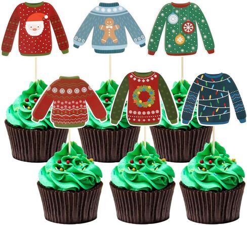 Gyufise 24Pcs Christmas Cupcake Toppers Glitter Elf I'm Back Cupcake Picks Witch Feet Elf Legs Cupcake Toppers for Baby Shower Kids Birthday Christmas Party Supplies in Kuwait