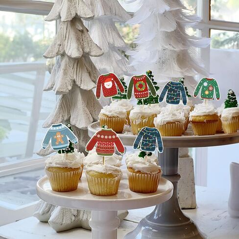 Gyufise 24Pcs Christmas Cupcake Toppers Glitter Elf I'm Back Cupcake Picks Witch Feet Elf Legs Cupcake Toppers for Baby Shower Kids Birthday Christmas Party Supplies in Kuwait