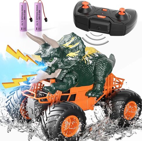 Bennol 2.4GHz Dinosaur Remote Control Car Toys for Kids Boys 4-7 5-7 8-12, RC Dinosaur Car Toys with Light, Sound, Spray, Indoor Outdoor Toys Gifts for 3 4 5 6 Year Old Boys, RC Car Toys for Boys in Kuwait