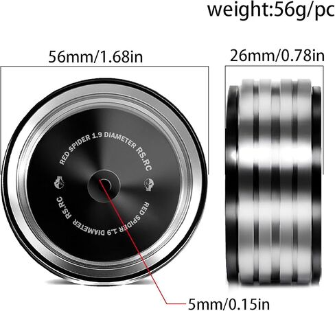 Retro1.9 RC Beadlock Wheel Rim 4PCS Aluminum Wheel Hub 56mm OD Heavy Duty Fit for 1/10 RC Crawler SCX10 Pro TRAXXAS TRX4 TRX6 VS4-10 Gen8(B) in Kuwait