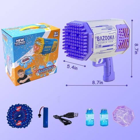 Petrella Bubble Gun Bazooka Bubble Machine Gun Bubbles for Kids TIK Tok Gifts 3 4 5 6 7 8 9 10 11 12 Years Old Bubble Blaster Blower in Saudi Arabia