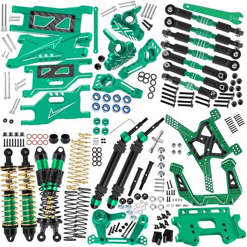 Shocks Absorber Damper&Drive Shaft Axles CVD Driveshafts&Suspension A Arms&Steering Block&Hubs Caster Blocks&Shock Tower&Links Toe Link&Bulkhead Upgrades Parts for 1/10 Slash 2WD (VXL).Green in Saudi Arabia