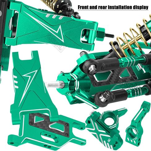 Shocks Absorber Damper&Drive Shaft Axles CVD Driveshafts&Suspension A Arms&Steering Block&Hubs Caster Blocks&Shock Tower&Links Toe Link&Bulkhead Upgrades Parts for 1/10 Slash 2WD (VXL).Green in Saudi Arabia