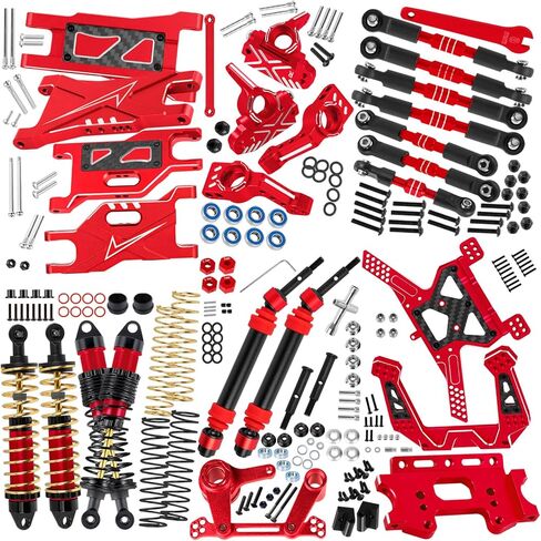 Shocks Absorber Damper&Drive Shaft Axles CVD Driveshafts&Suspension A Arms&Steering Block&Hubs Caster Blocks&Shock Tower&Links Toe Link&Bulkhead Upgrades Parts for 1/10 Slash 2WD (VXL).Green in Saudi Arabia