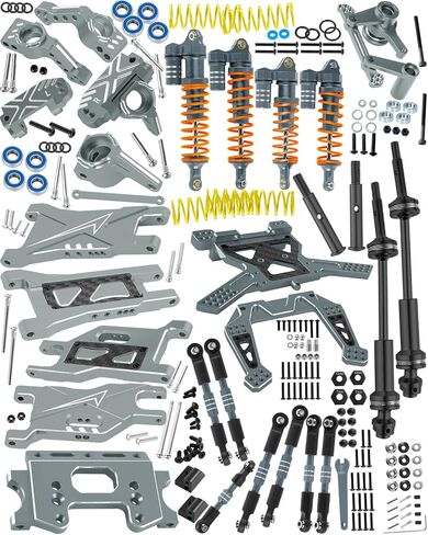 RC Upgrades Part for 1/10 Slash 2WD,Driveshafts,Shock Absorbers &Suspension Arms &Turnbuckles Links&Caster Blocks &Steering Block &Stub Axle Carriers &Shock Towers &Bulkhead,Red in Kuwait