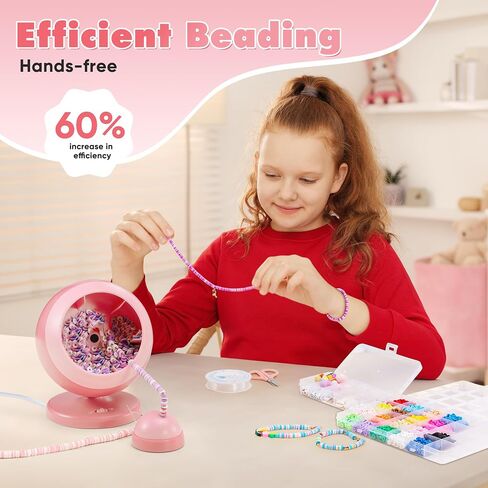 ETUDAW Bead Spinner, Clay Beads Bracelet Making Kit, Beginner 4500 PCS 18 Colors Clay Beads and Charms Kit for Necklaces and Bracelets, DIY Arts and Crafts Birthday Gifts(Blue) in Saudi Arabia