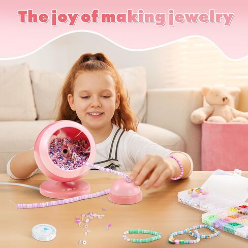ETUDAW Bead Spinner, Clay Beads Bracelet Making Kit, Beginner 4500 PCS 18 Colors Clay Beads and Charms Kit for Necklaces and Bracelets, DIY Arts and Crafts Birthday Gifts(Blue) in Saudi Arabia