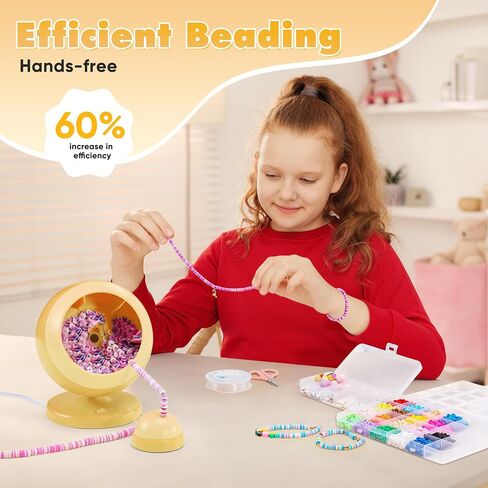 ETUDAW Bead Spinner, Clay Beads Bracelet Making Kit, Beginner 4500 PCS 18 Colors Clay Beads and Charms Kit for Necklaces and Bracelets, DIY Arts and Crafts Birthday Gifts(Blue) in Saudi Arabia
