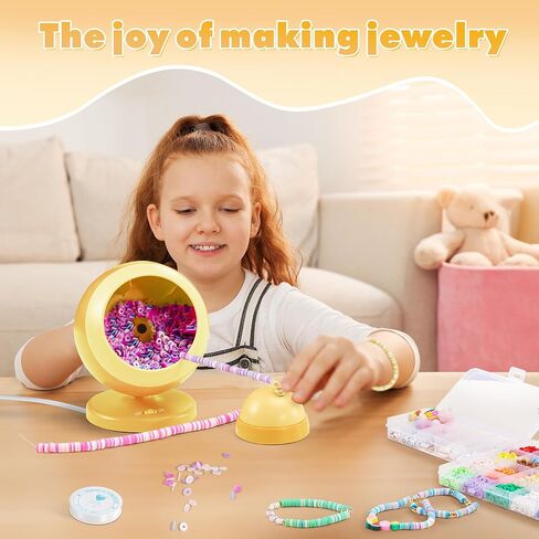 ETUDAW Bead Spinner, Clay Beads Bracelet Making Kit, Beginner 4500 PCS 18 Colors Clay Beads and Charms Kit for Necklaces and Bracelets, DIY Arts and Crafts Birthday Gifts(Blue) in Saudi Arabia