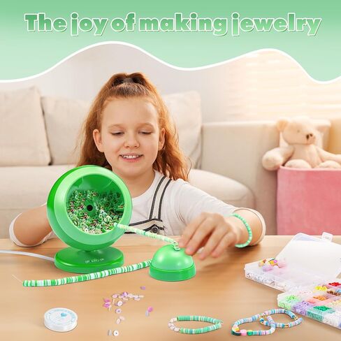 ETUDAW Bead Spinner, Clay Beads Bracelet Making Kit, Beginner 4500 PCS 18 Colors Clay Beads and Charms Kit for Necklaces and Bracelets, DIY Arts and Crafts Birthday Gifts(Blue) in Saudi Arabia